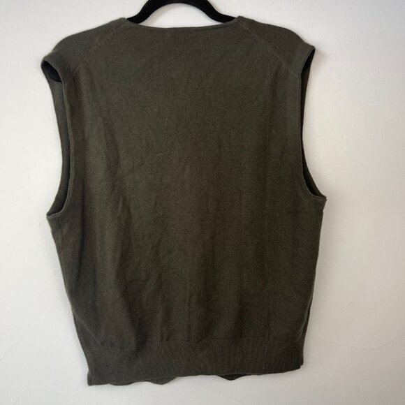 Suitsupply 100% Cashmere Army Green Sweater Vest Size L - Picture 5 of 5